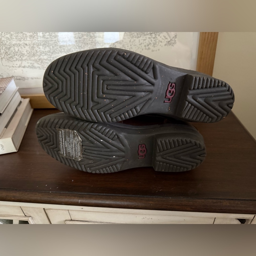 UGG Kesey Chestnut Brown Leather Waterproof Moto Buckle Boots No Box Size 9.5 - Picture 7 of 10